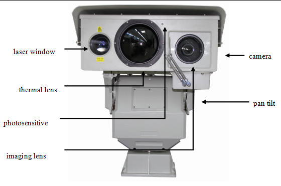 Caméra thermique infrarouge de vision nocturne de PTZ, vidéo surveillance de long terme