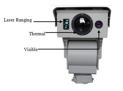 Système de fond de vision nocturne de double caméra thermique de sécurité de frontière de PTZ