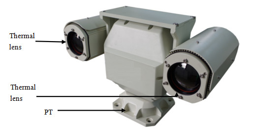 Surveillance montée sur véhicule de Ptz de double de capteur de long terme caméra de formation d'images thermiques