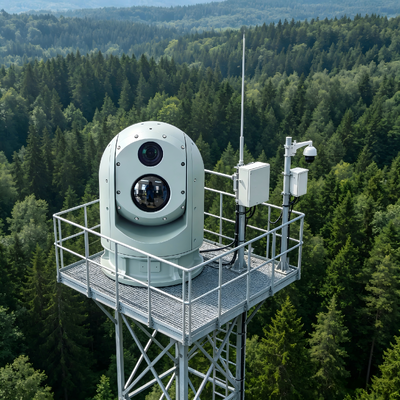 Caméra de sécurité thermique à capteur non refroidi à distance réduite multi-capteurs pour la surveillance et la sécurité du périmètre